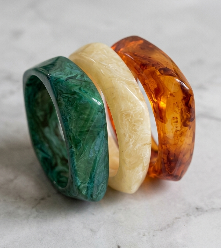 Poolside Chill Editorial Resin Bangle Set